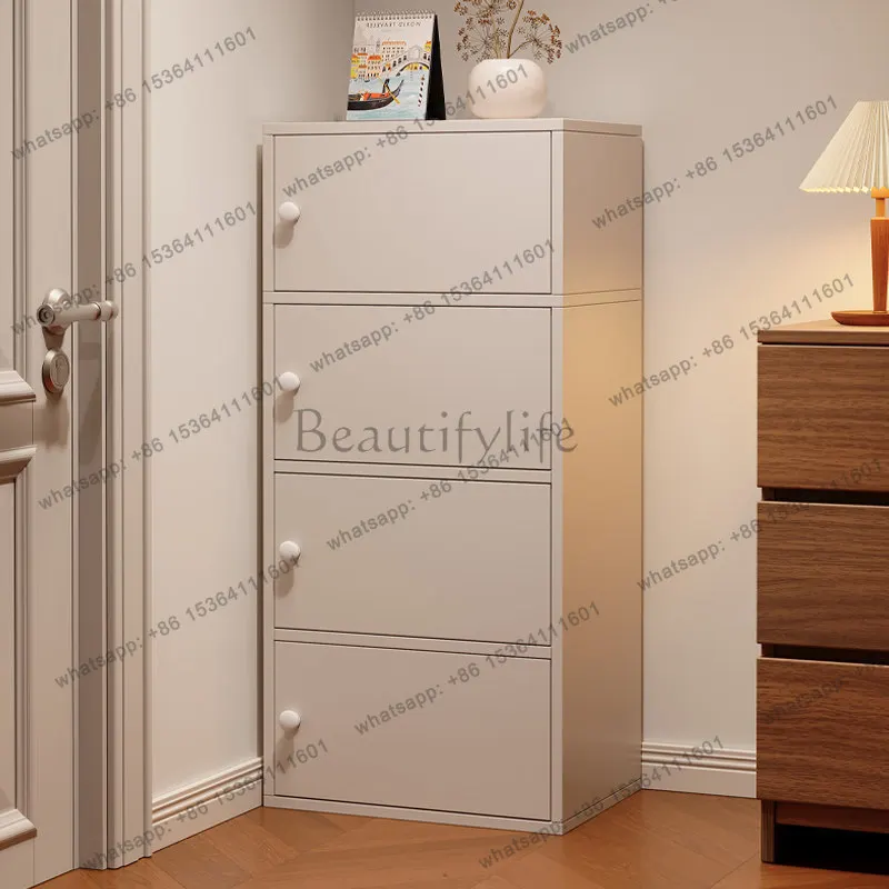 zj.Cupboard Locker Bedroom Simple Modern Locked Storage Cabinet Living Room Against Wall Balcony Corner Small Shelf Home Furnitu