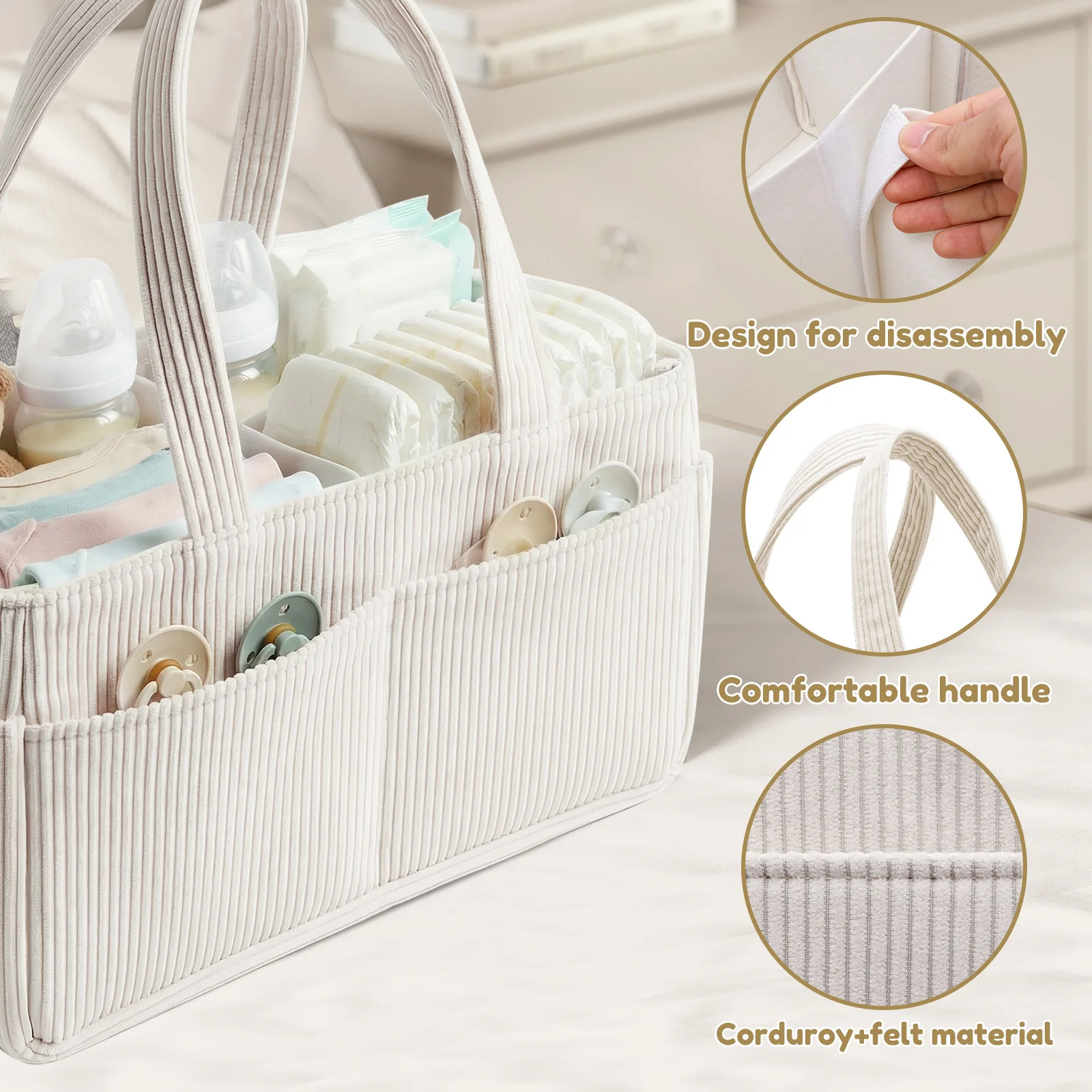 Large Capacity Diaper Bag Cord - огляд і ціна Baby Nursery Shelves