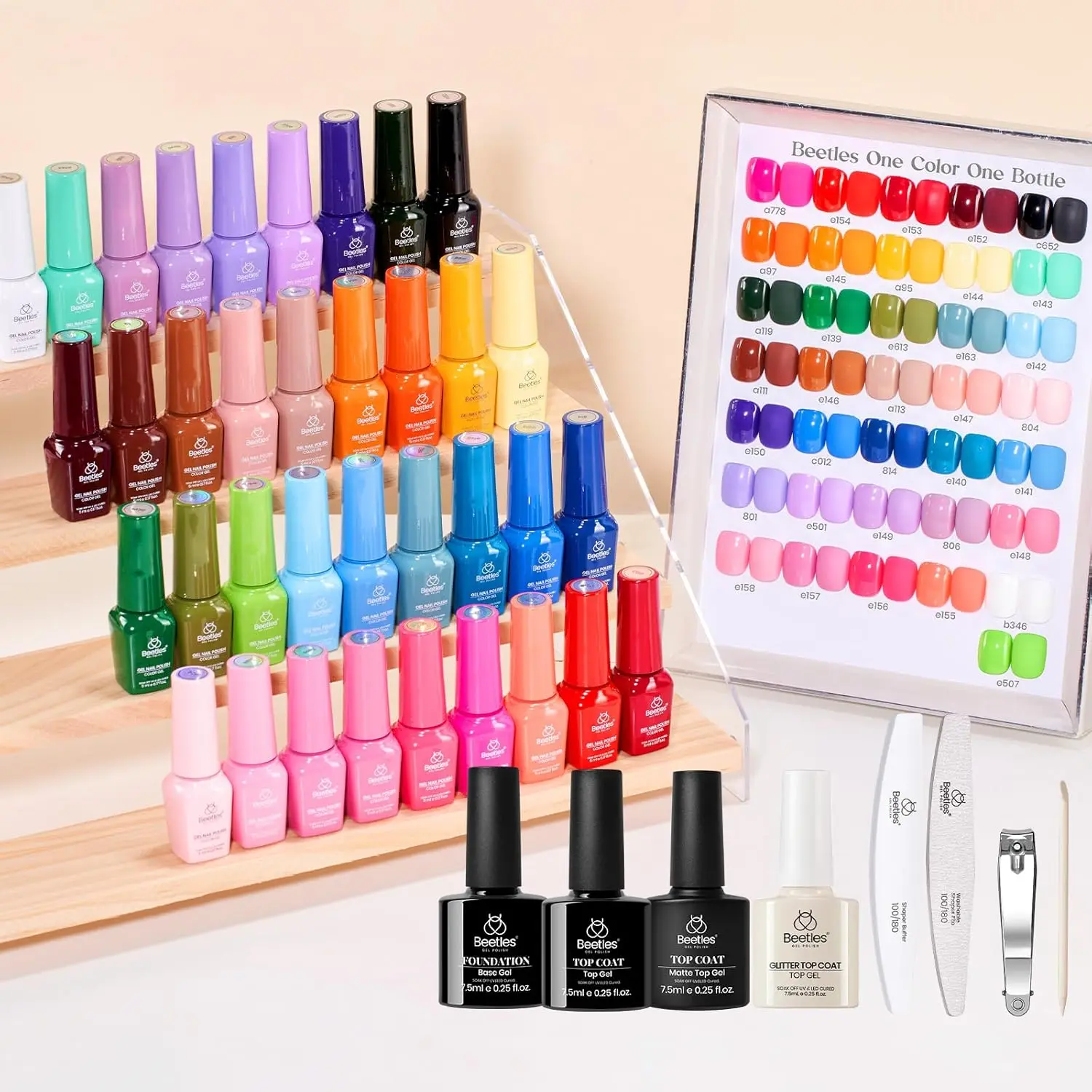 ชุดยาทาเล็บเจล 36 สี พร้อมเบสโค้ทและท็อปโค้ท สำหรับตกแต่งเล็บ ทำเล็บมือ ของขวัญ DIY สำหรับร้านทำเล็บ - ใช้ได้กับหลอด UV LED