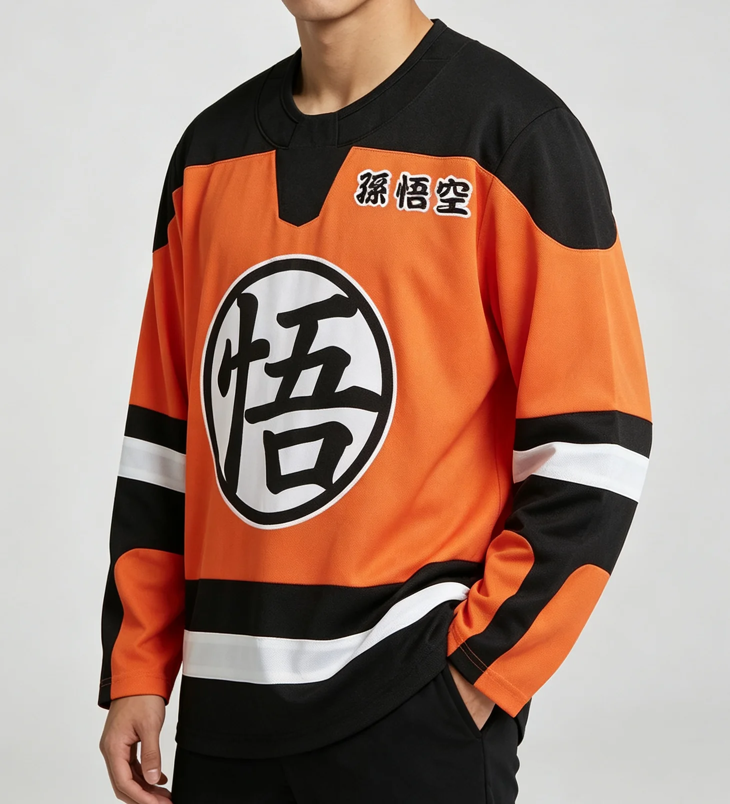 2026 Dragon Ball Z Goku Ice Hockey Training Jersey Long Sleeve T-shirt, 3D Printed Printed Casual Trendy Street Family Clothing