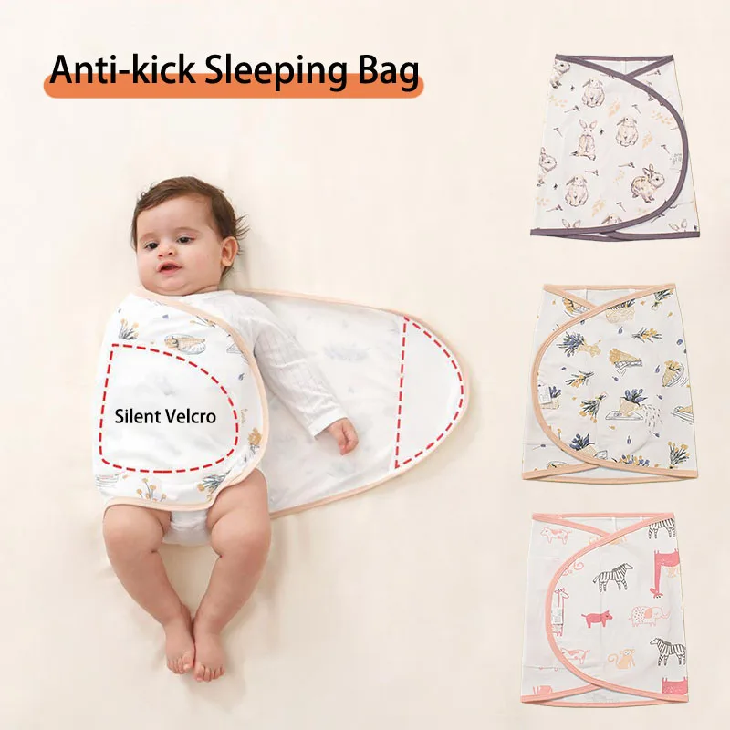 

Летнее детское пеленальное одеяло для новорожденных от 0 до 6 месяцев, спальное одеяло для защиты живота, хлопковый дышащий ремень