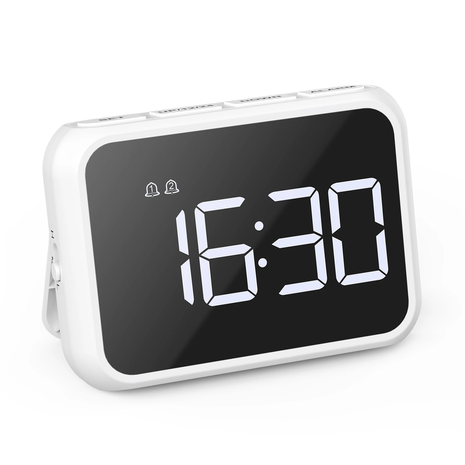 ORIA Reloj despertador LED con espejo USB – Alarma multifunción viaje - imagen 3