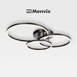 Nordic Creative Round Household LED Chandelier Three Colors Lamp Modern Style Ceiling Lamp Bedroom Light Dining Room Lamp