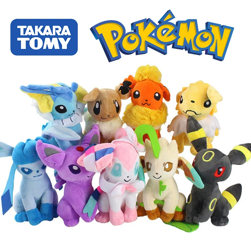 Kawaii Eevee Stuffed Plush Toy Pokemon Evolution Umbreon Flareon Jolteon Glaceon Vaporeon Sylveon Espeon Peluche Dolls