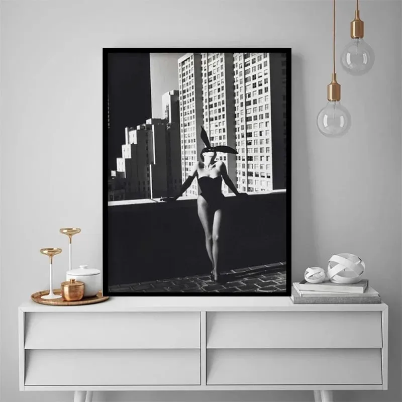 Helmut Newton Poster Print Black White Sexy Lady Doberman Photography Canvas Painting Wall Pictures Living Room Home Decoration