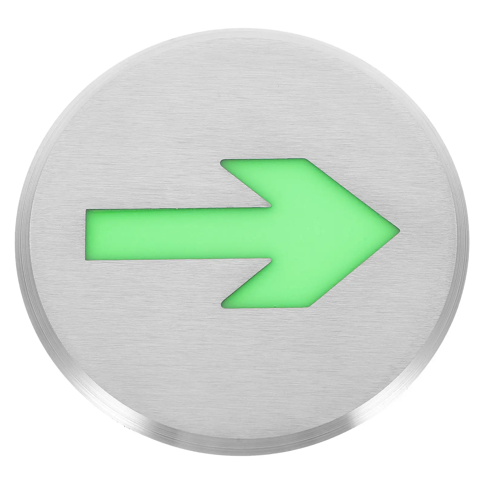 

Glow in The Floor Arrow Safety Sign One-Way Exit Stainless Steel Arrow Floor Sign Self-Illuminating Fire Safety