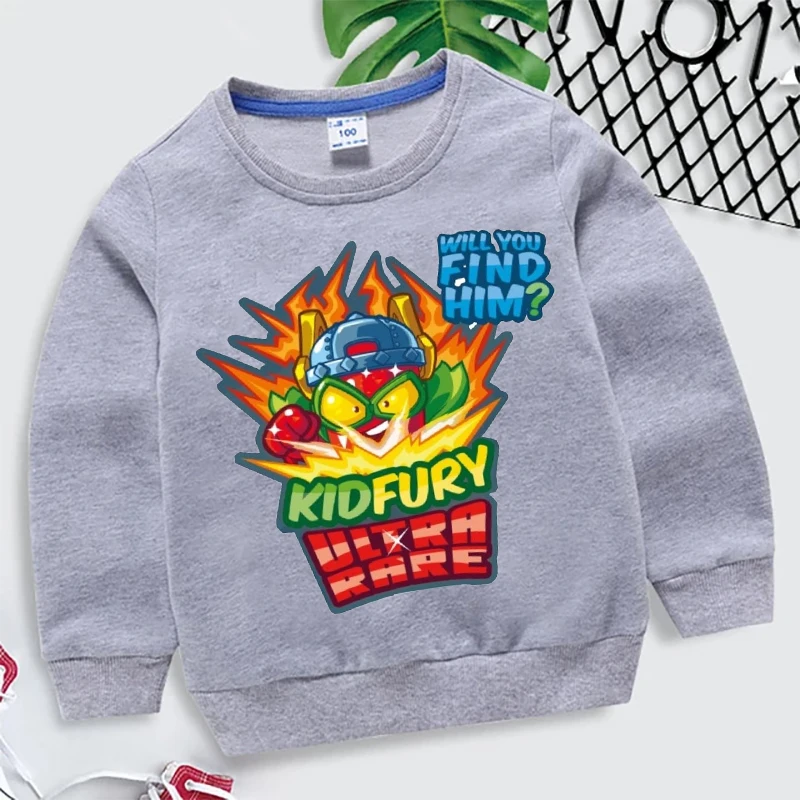 Nette Cartoon Kinder Sweatshirt SuperThings Drucken Langarm Tops Mädchen Rundhals Sweatshirts Herbst Jungen Kleidung Casual Pullover