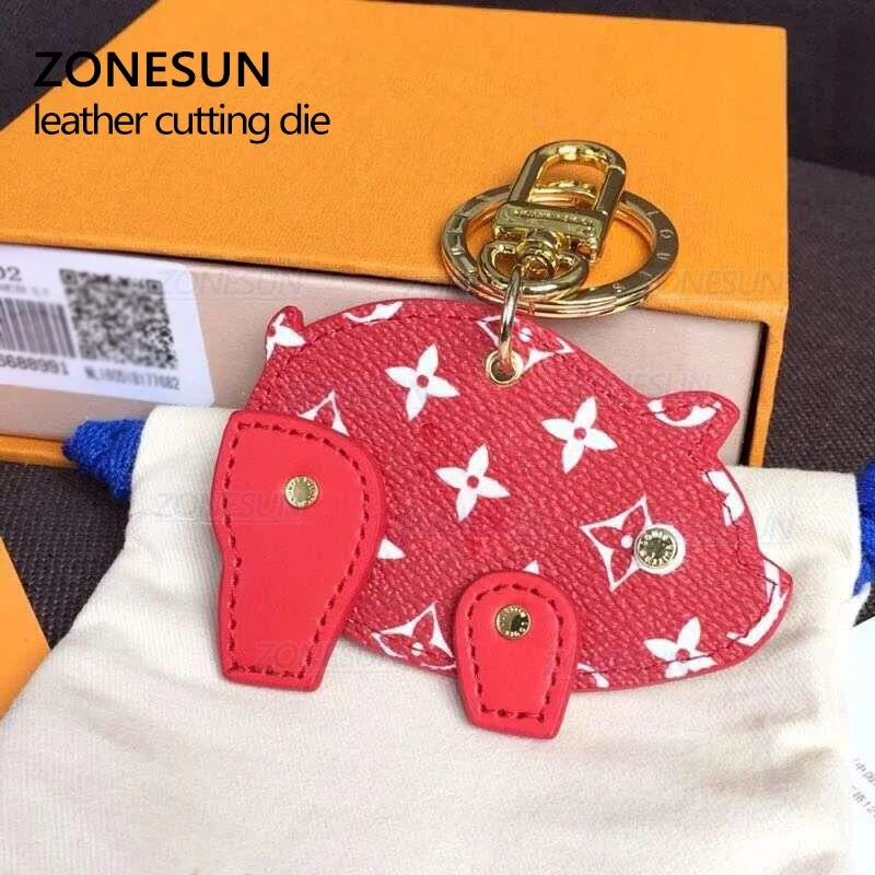 ZONESUN Custom Leather Pig Die Cuts For Handmade Key Ring DIY Key Chain Hang Decoration Cutting Clicker Die Steel Rule Die