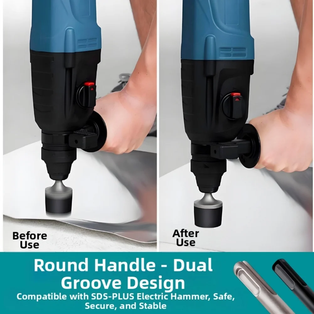 Rubber Hammer Vibrator Drill Bit Attachment for Efficient Tile Laying and Table Edge Sealing with Robust 40CR Shank