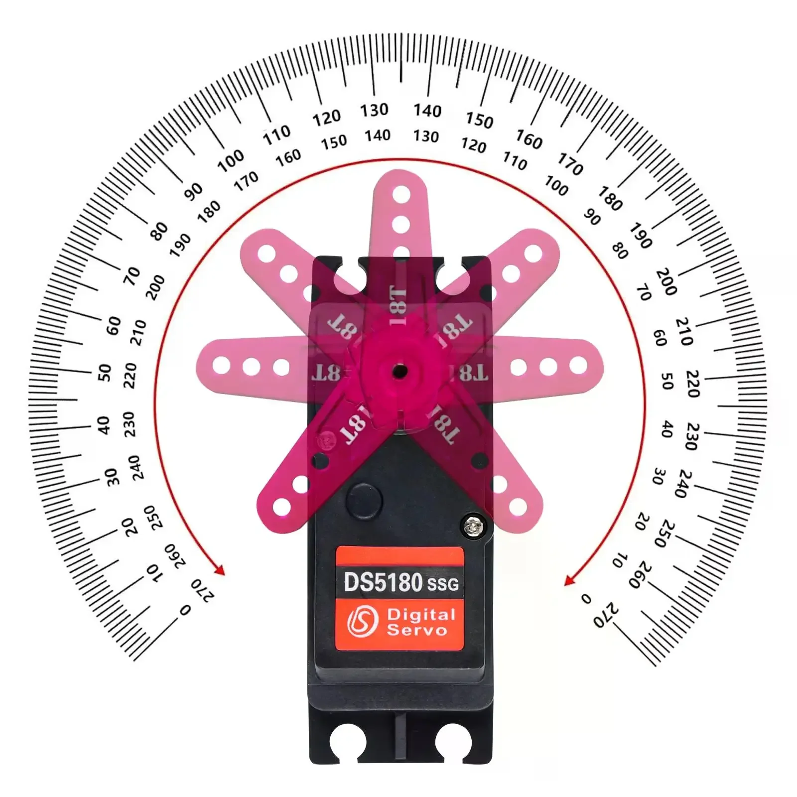 DS5180 80KG Digitale Servo Metalen Robotic Hoog Koppel Dubbel Lager 6 V-8.4 V Waterdicht IP66 met Arm voor DIY RC Auto