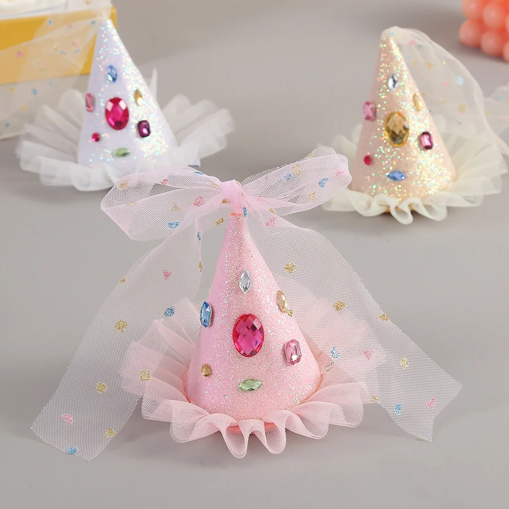 

Minimalist Lace Girl Baby Princess Crown Hat Flower Diamond Headband Headwear Kid Birthday Gift Party Headdress Hair Accessories