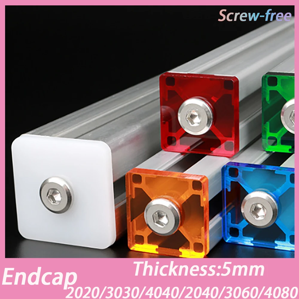 5Pcs Colorful Clear Transparent Plastic Endcap 2020 2040 3030-4080 Plastic End Cap Cover Plate Endcap for EU Aluminum Profile