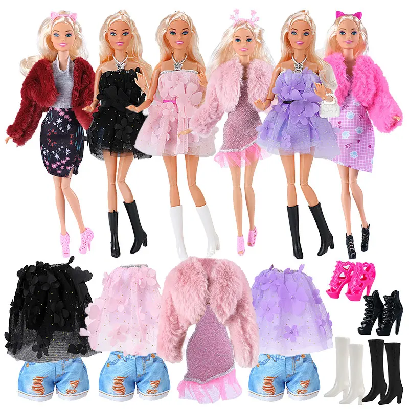 1pc Clothes For 1/6 Doll Accessories Fashion Suitcase Dress Pant Party Clothes For Barbies Doll House Accessories Girl Toy Gifts