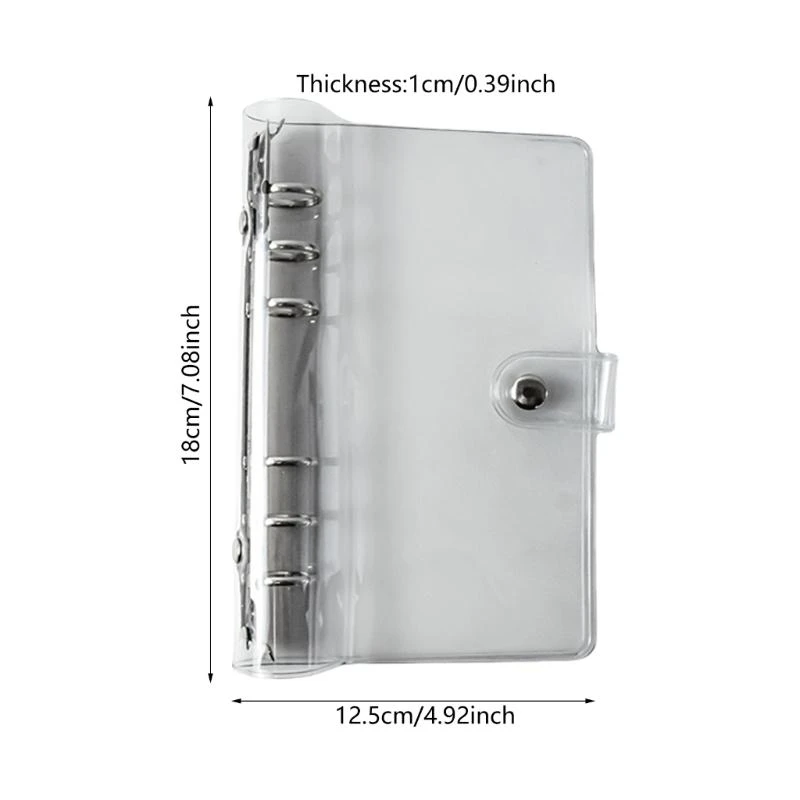 A 6 6 Rings Binder Cover Soft Binder Cover Folder Button Closure Refillable Planner Binder School Office Supplies