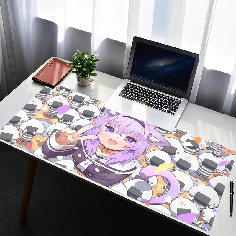 Mouse Pad Laptop Rubber Extended Desktop Mat Computer Gamer Mousepad Gaming Accessories H-hololive Nekomata Okayu Keyboard Pad