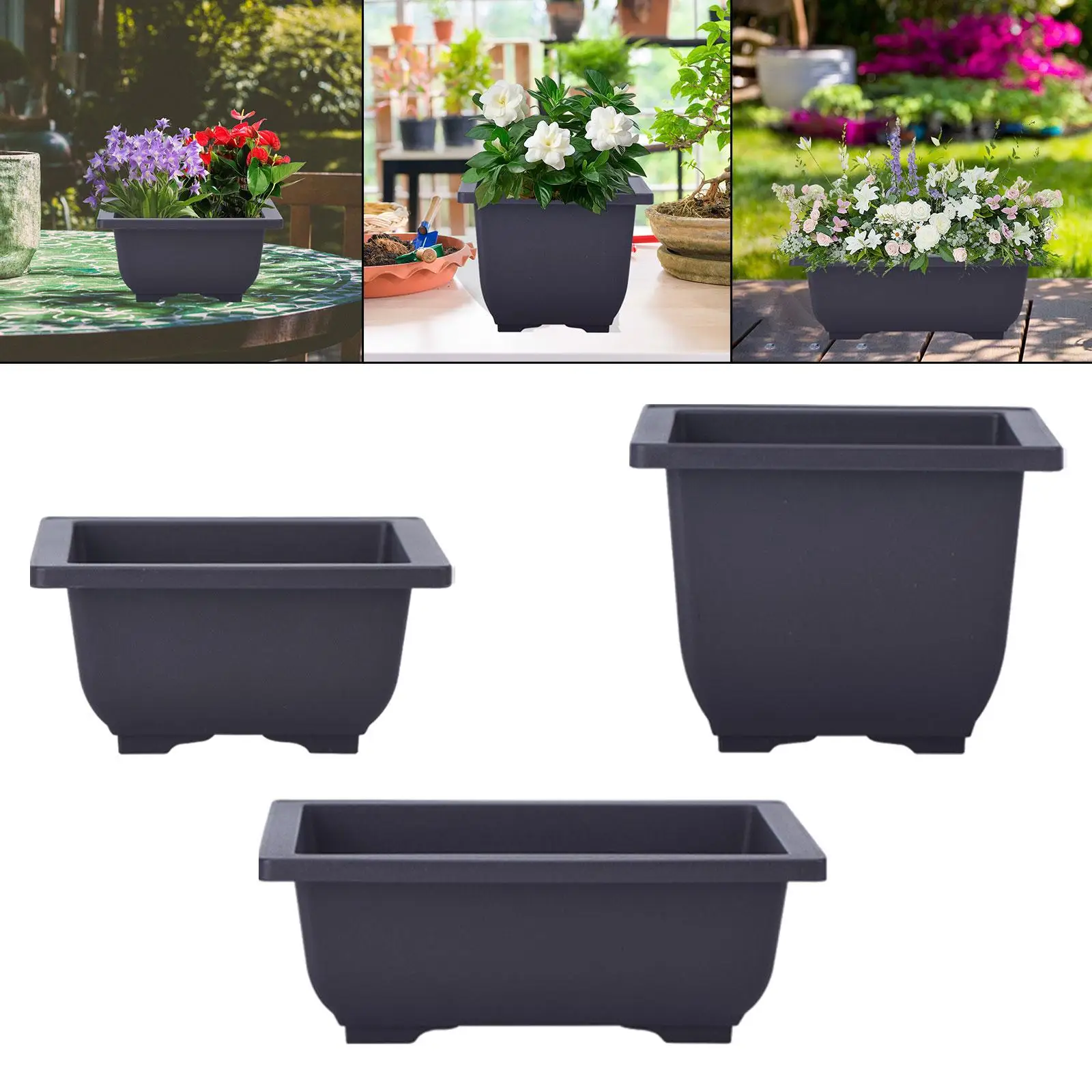 

Bonsai Pot Versatile Lightweight Tabletop Plant Pot with Drainage Holes Container for Yard Balcony Decoration