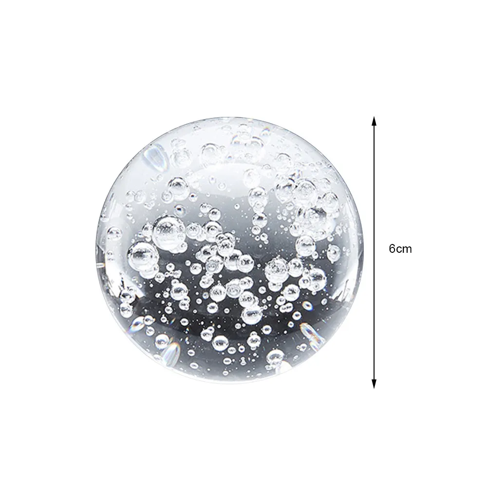 1Pcs Crystal Ball Home Decor Transparent Bubble Glass Ornament Rockery Decoration Artistic Gift Desktop Showcase Accent 6Cm