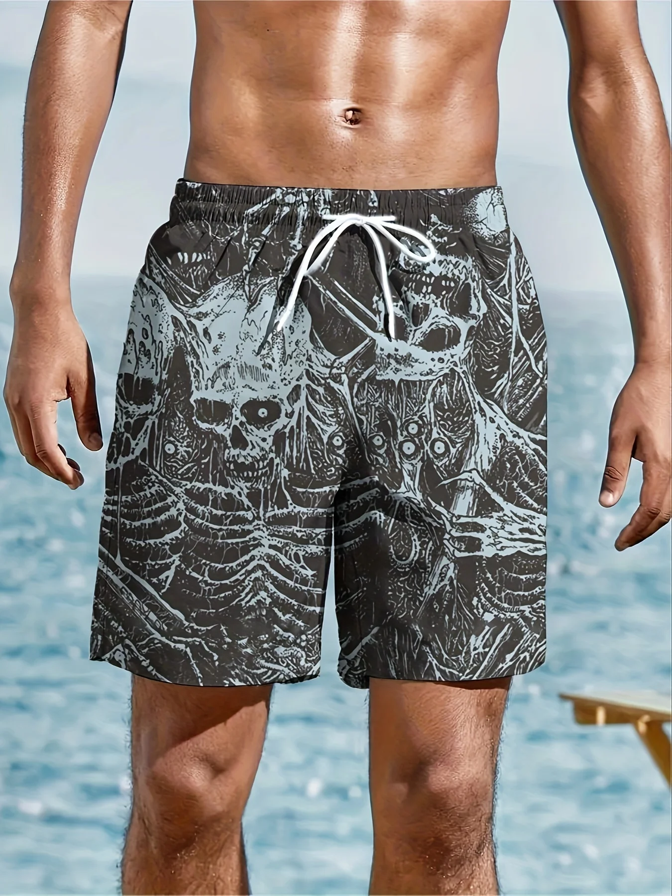 

2025 новые мужские плавки с 3D принтом в стиле черепа, модные и сексуальные шорты для пляжного серфинга, водонепроницаемые, быстросохнущие