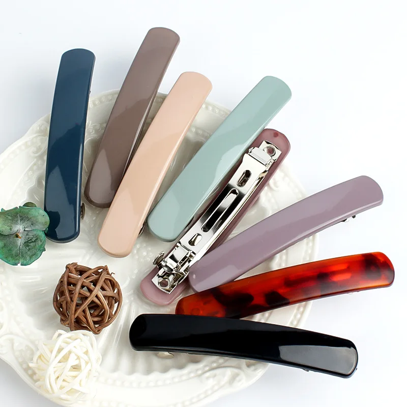 Solid Color Barrettes for Woman Simple and Practical Metal Hair Clips Korean Fashionable Hair Accessories