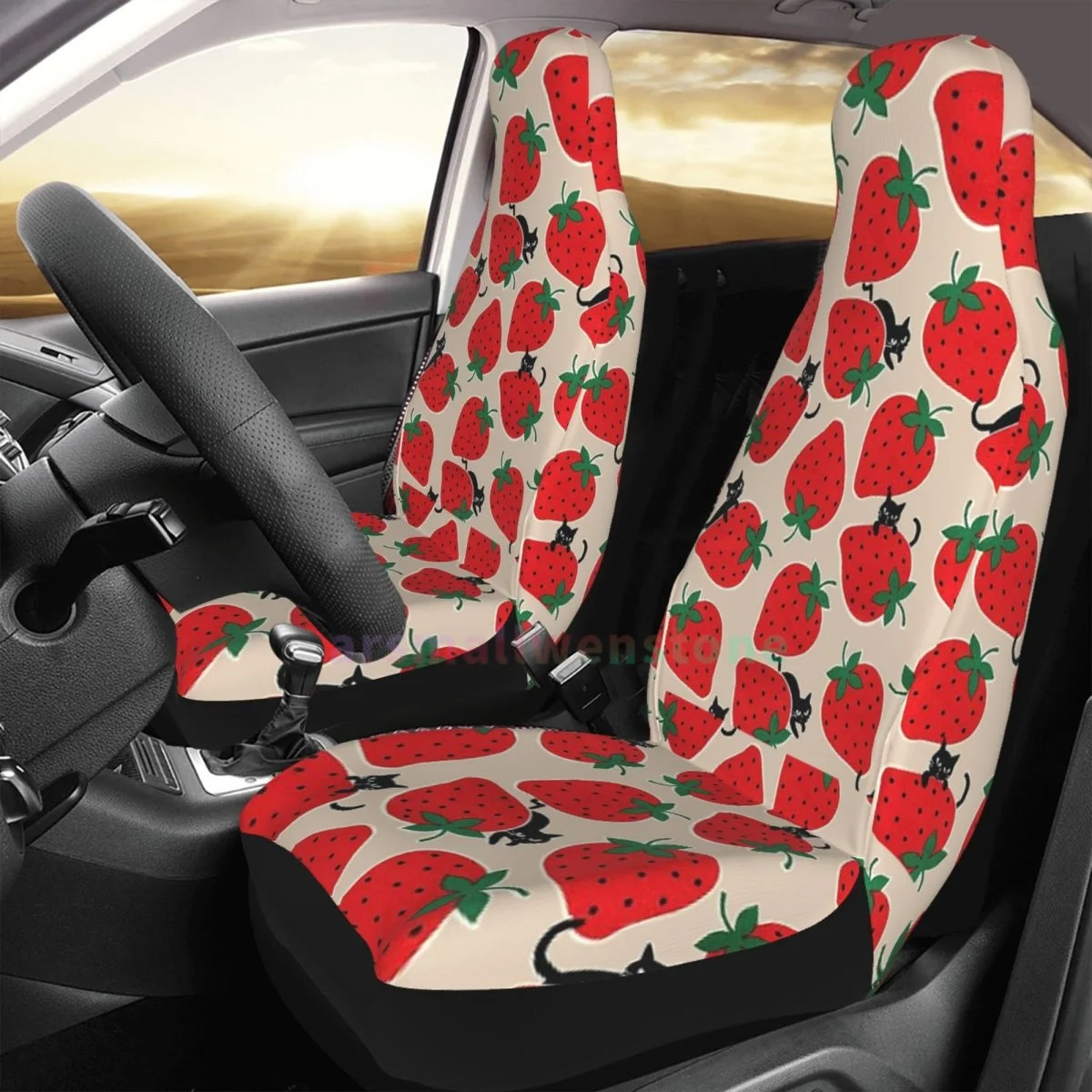 Strawberry 2PCS Car Seat Cover Seat Cover Anti Fouling and Convenient Protective Cover Unique Style