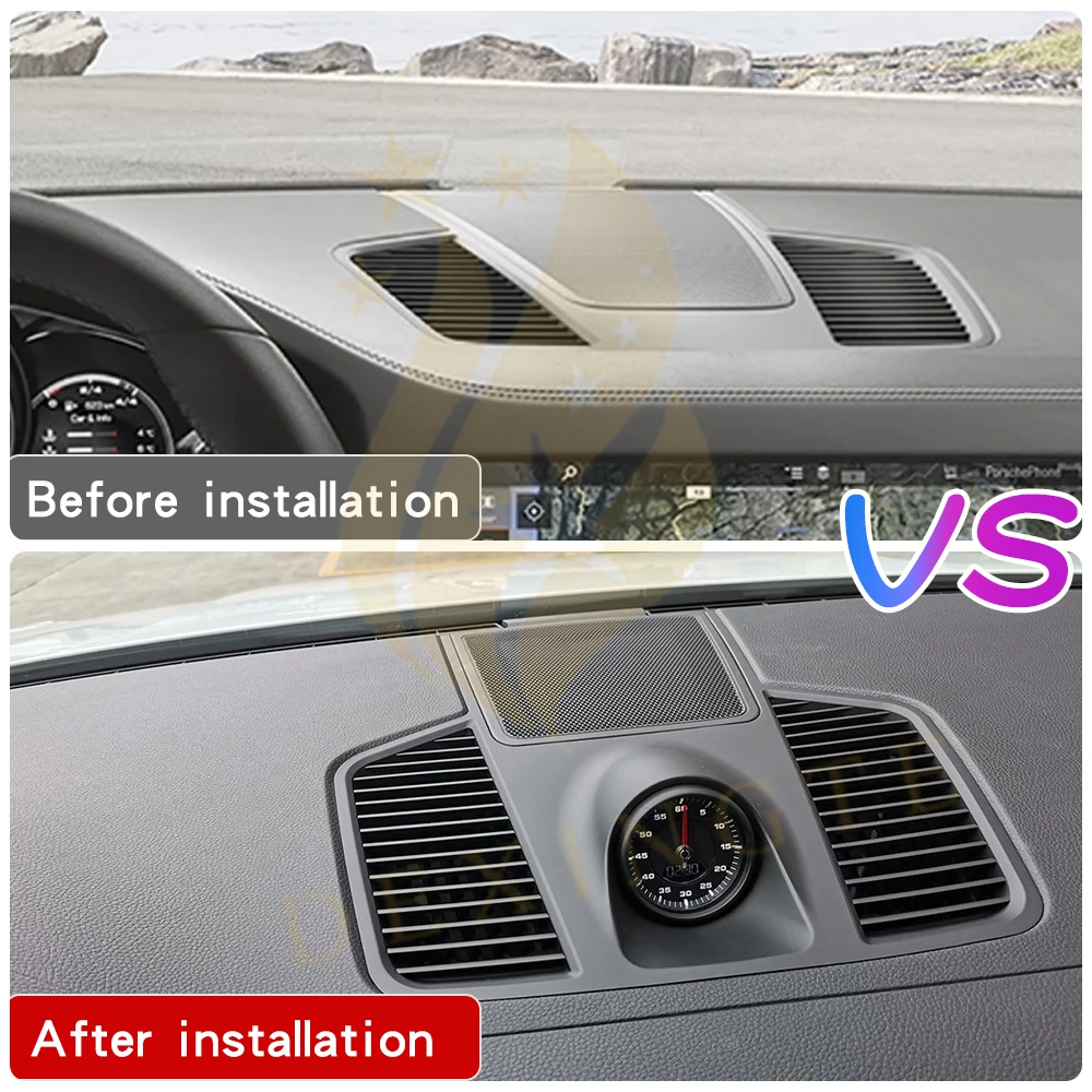 Car Stopwatch For Porsche 2018-2023 Cayenne Compass Clock Dashboard Center Control Interior Decoration Interior Accessories