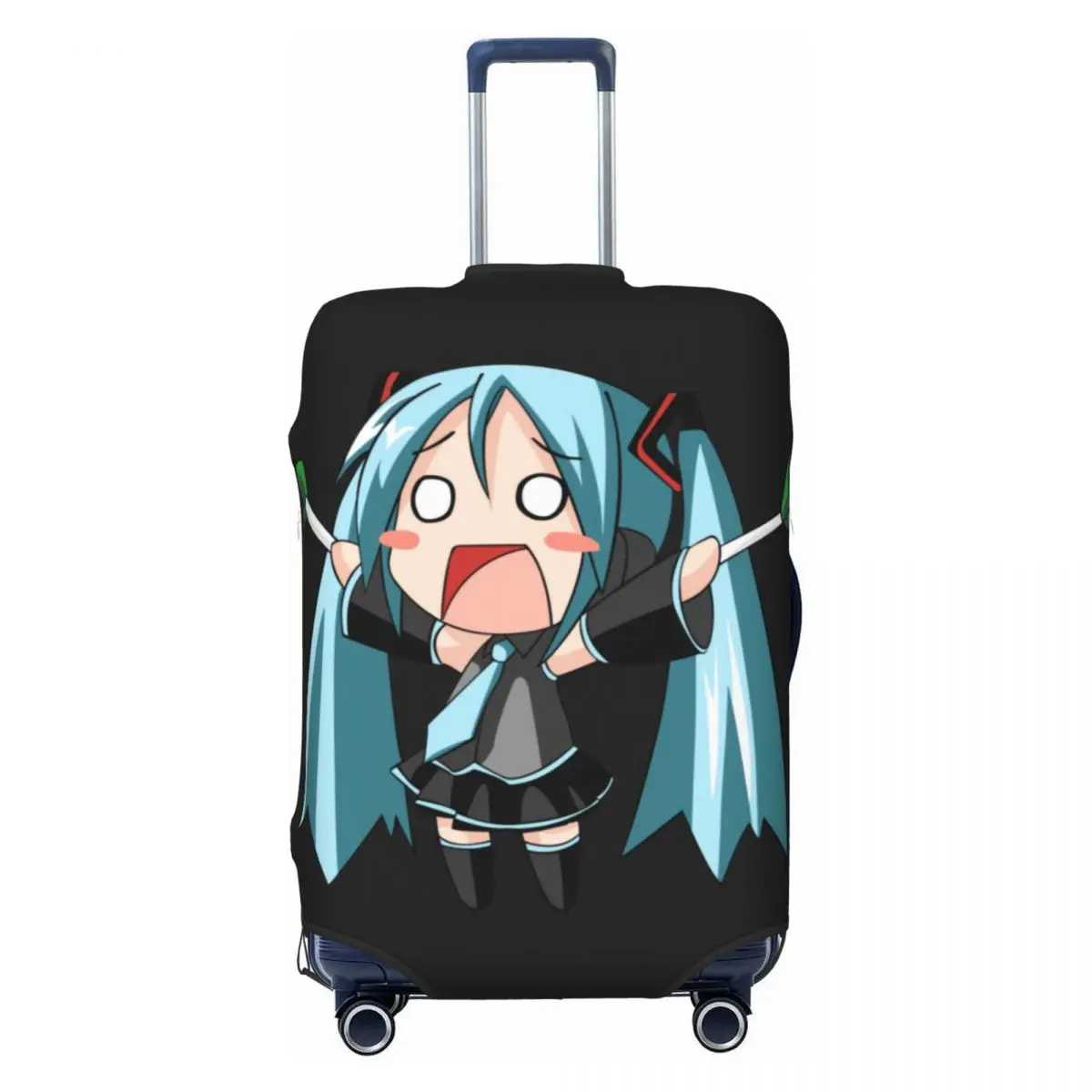 カスタム初音ミク-vocaloid-ロックアニメ荷物カバー弾性旅行スーツケース保護カバー-18-32-インチに適しています