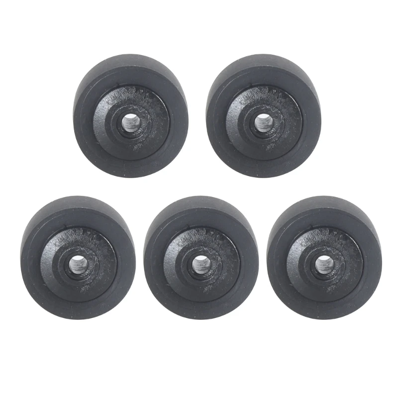 5Pcs Black Rubber Bearing Roller Guide Pulley Bearing Wheel Pinch Roller for Audios Radio Tape Recorder Accessories