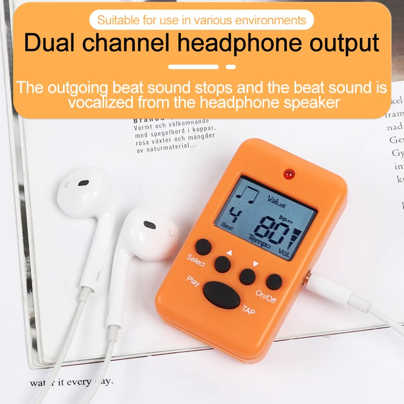 Digital Metronome Mini Metronome Clip-on LCD Volume Adjustable Portable Metronome  For Piano Guitar Flute Violin Drum