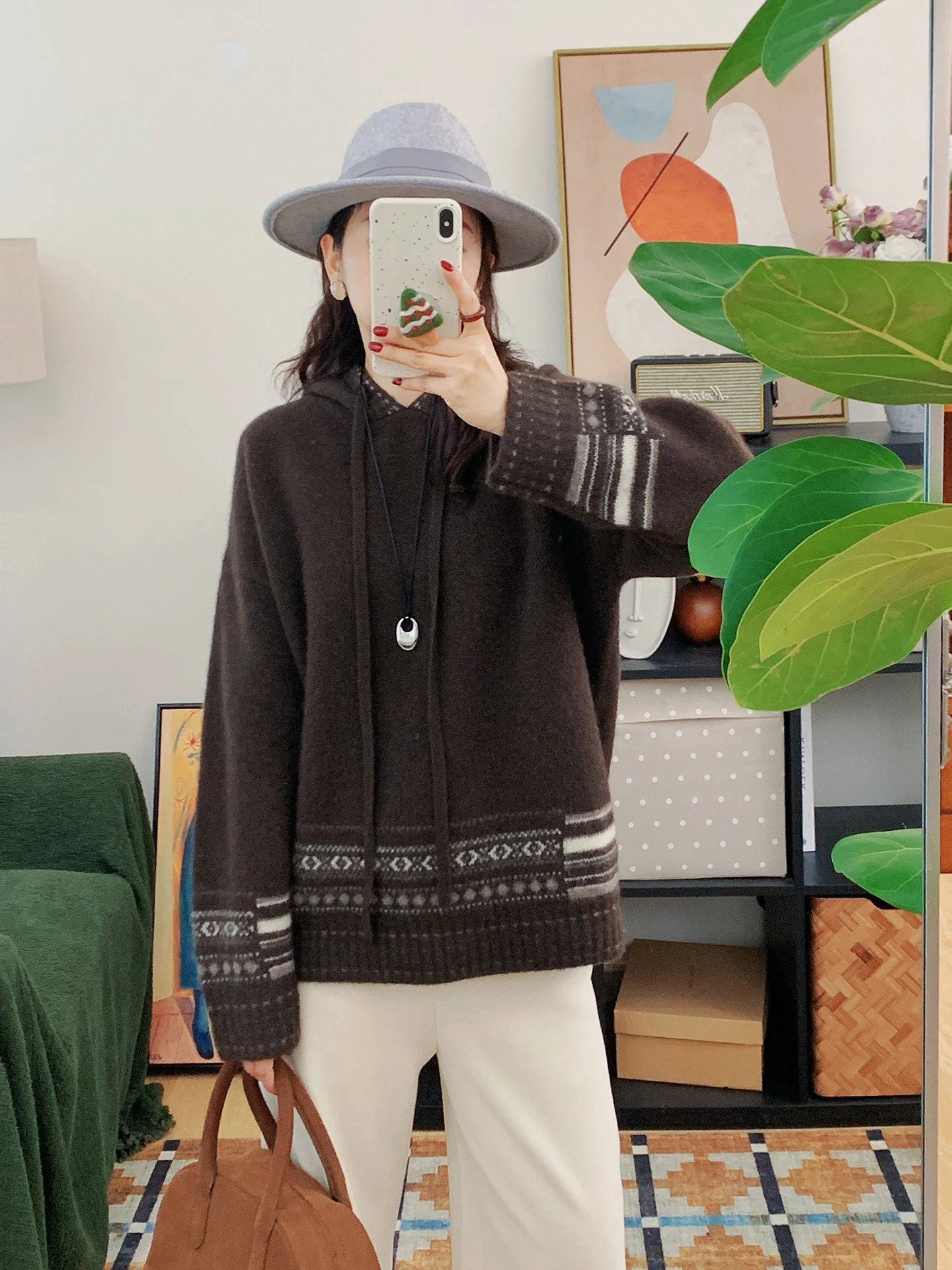 

Ретро-свитер женский вязаный утепленный свободного кроя в полоску, теплый и уютный, с длинными рукавами