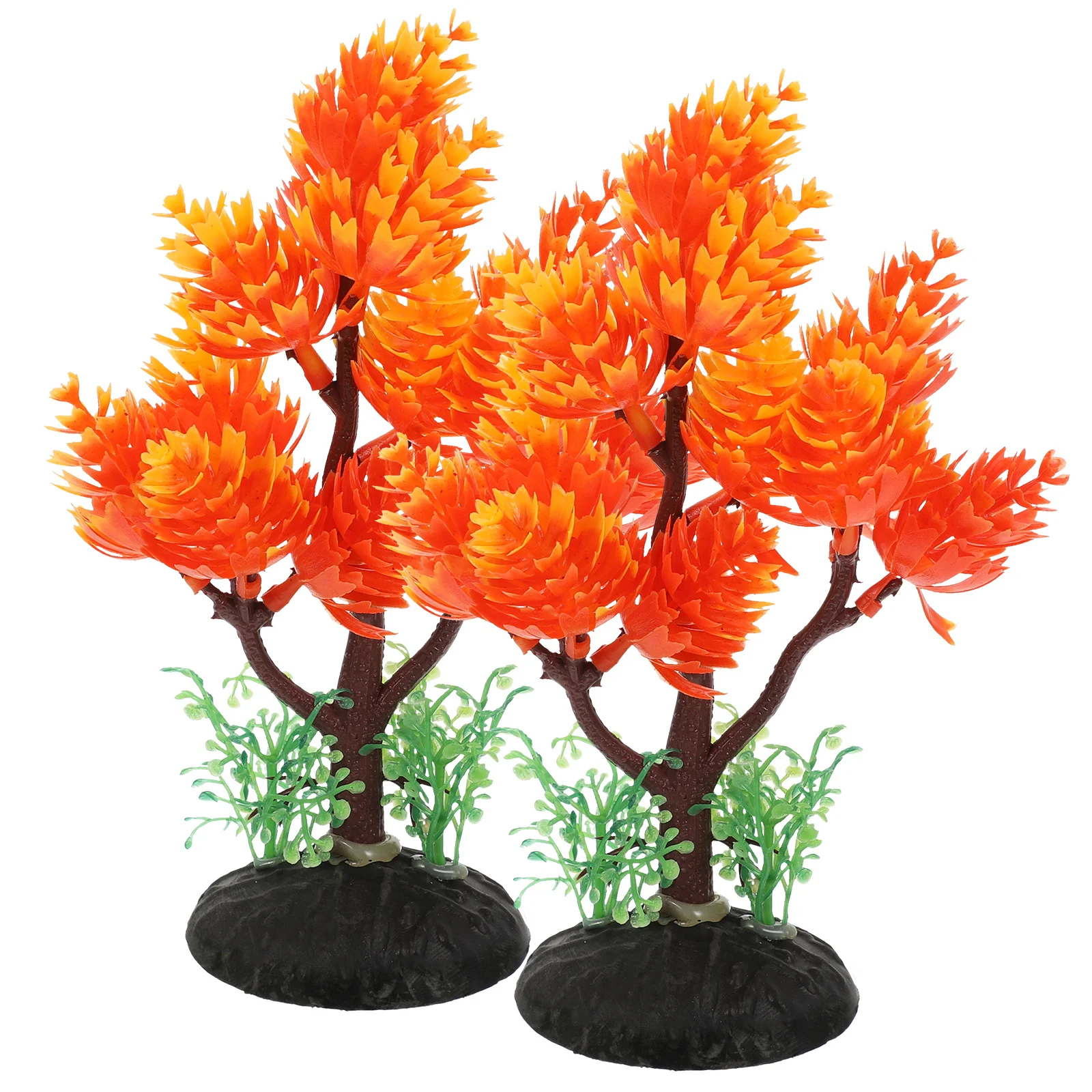 

2pcs Water Grass Decor Artificial Aquarium Plants Fish Tank Accessory Safe Faux Plant For Desktop Household Pet Supplies