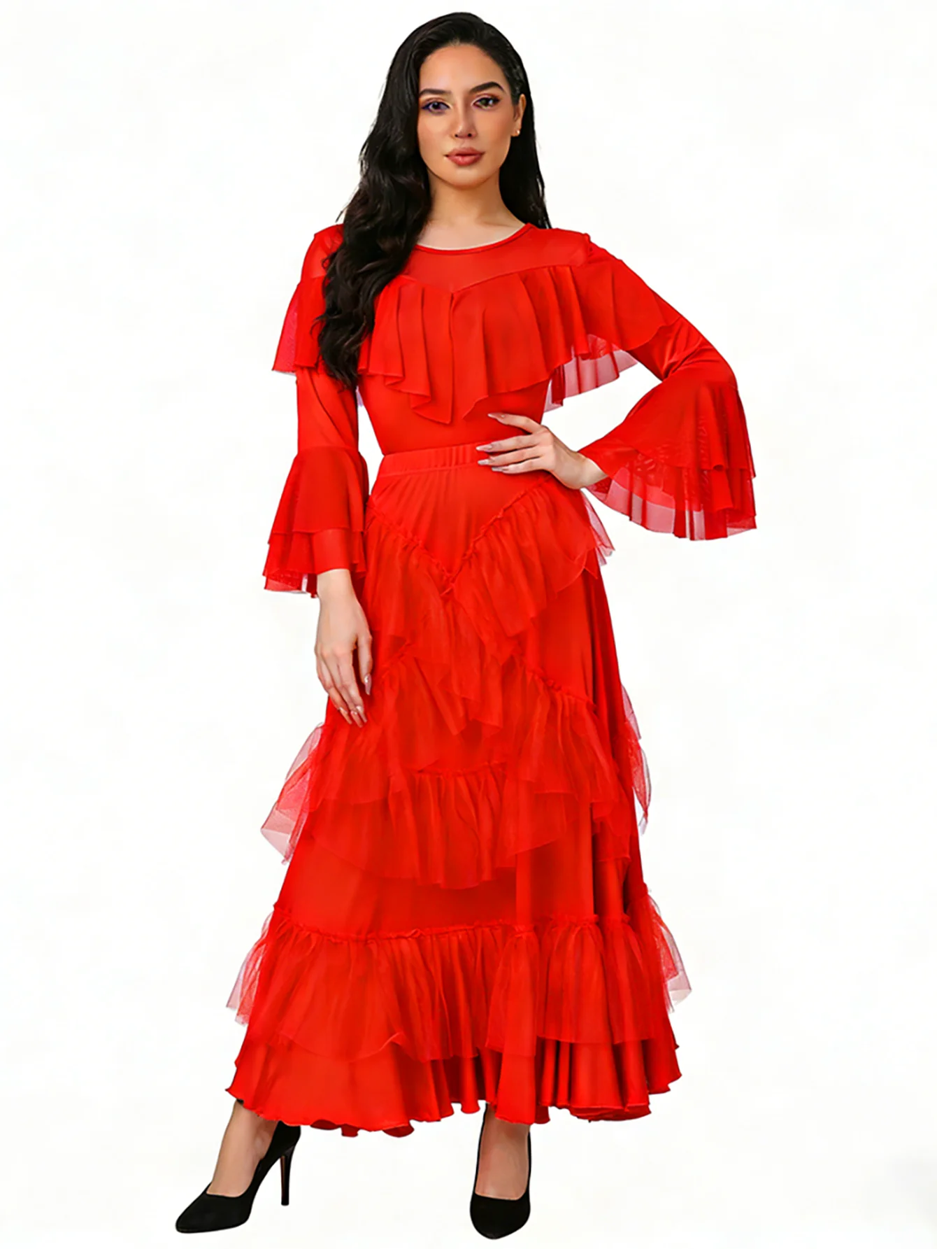 conjunto-de-vestuario-para-baile-latino-top-corto-y-falda-larga-para-practica-salsa-actuaciones-y-competencias
