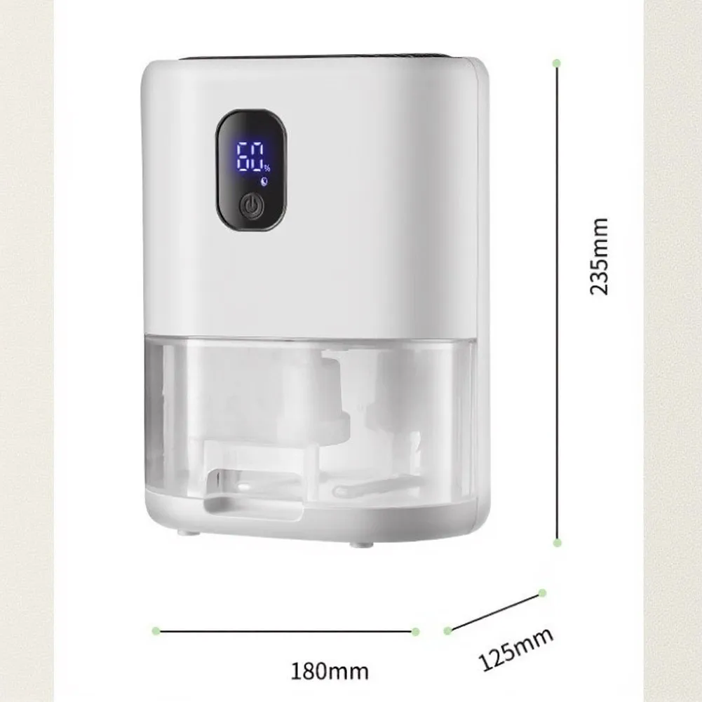 1000ML Slim Dehumidifier for Indoor Use in Bedroom Kitchen Basement 300ml Day Humidity Reduction 35dB Quiet Portable Unit