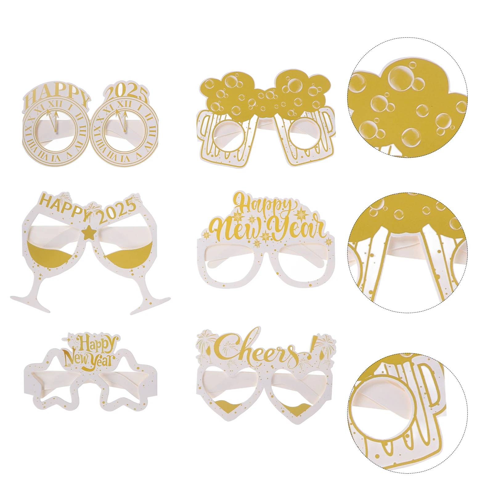 

Party Decoration Glasses 2025 Accessories Makeup Costume Props Paper Happy New Year