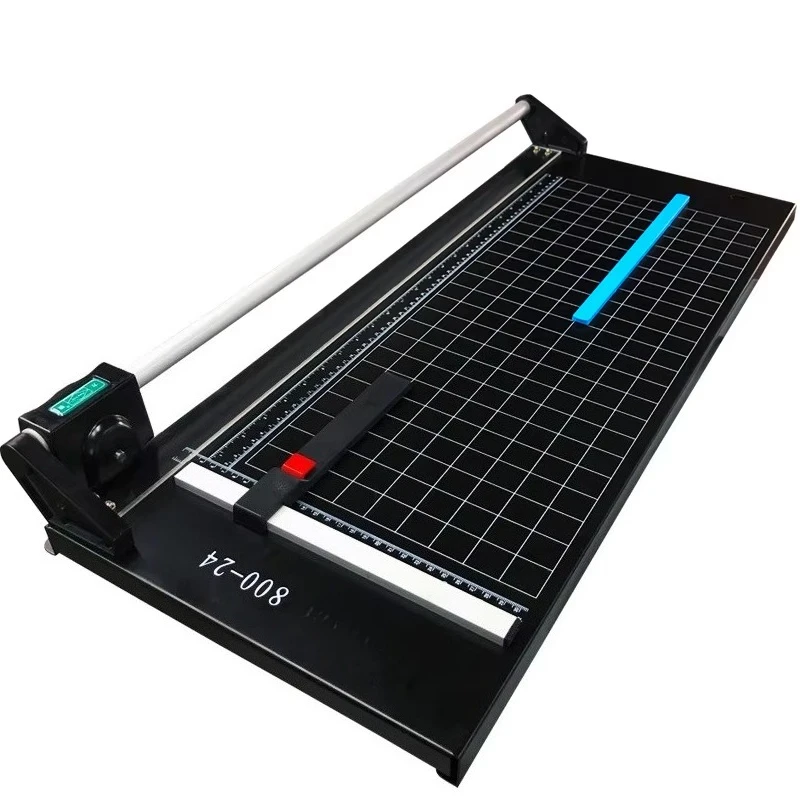 

800-24 Inch Manual Rolling Cutter Rolling Paper Cutter Iron Plate Push Knife Paper Cutter Office A2 Cutting Machine