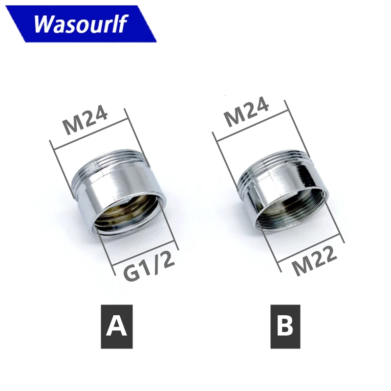 WASOURLF 암나사 전송 M24 수나사 필터 커넥터 어댑터, 욕실 수도꼭지 부품, 피팅 액세서리, G1/2 M22