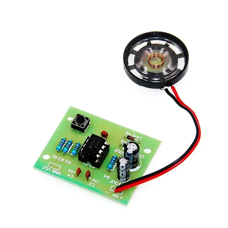 Dual Tone Ding Dong NE555 Doorbell DIY Assembly Kit PCB Soldering Practice for Teenager STEM Education Electronics Course Use