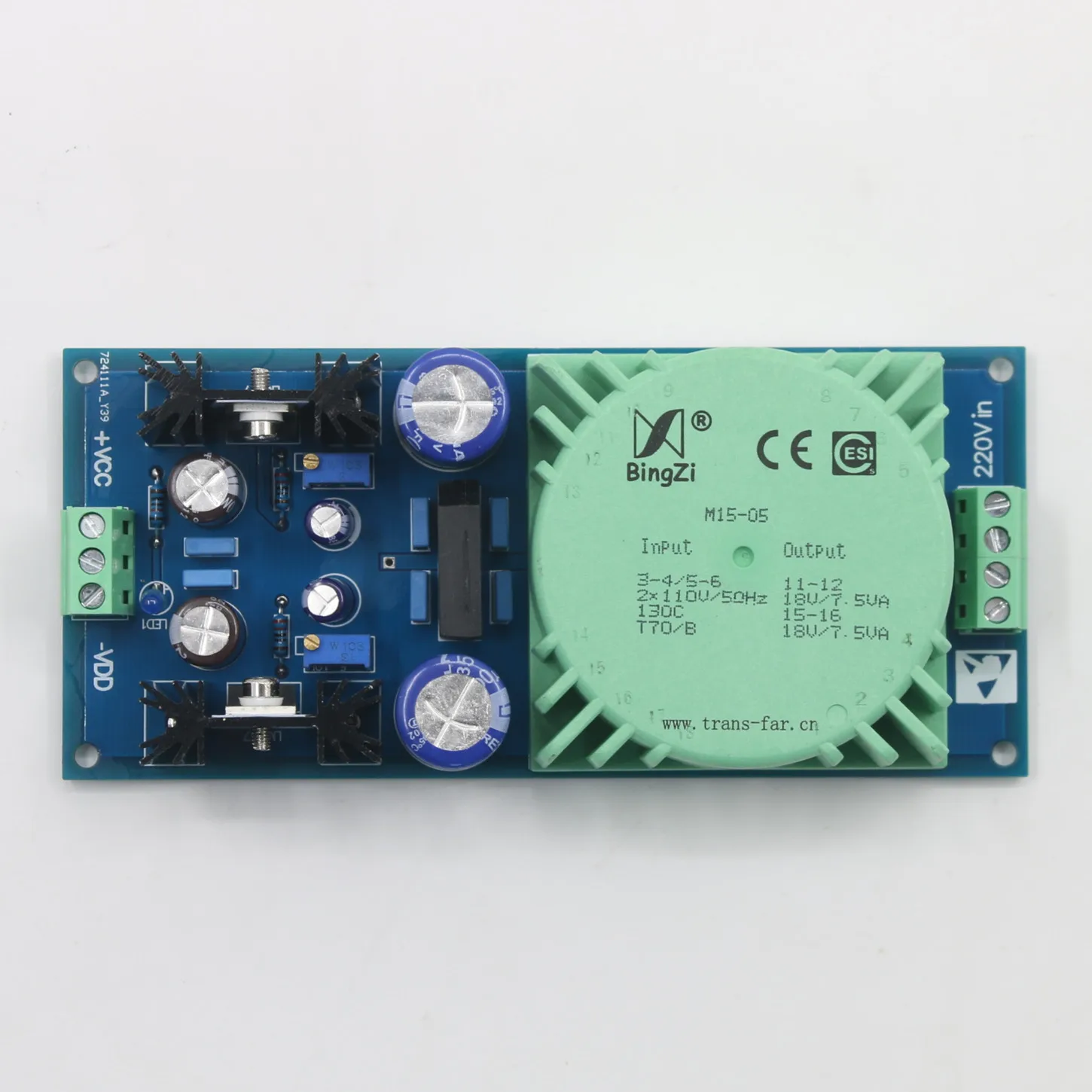 Assembled LM317 LM337 Transformer Output Adjustable Voltage Regulator Preamplifier Power Supply Board For Audio Amplifier