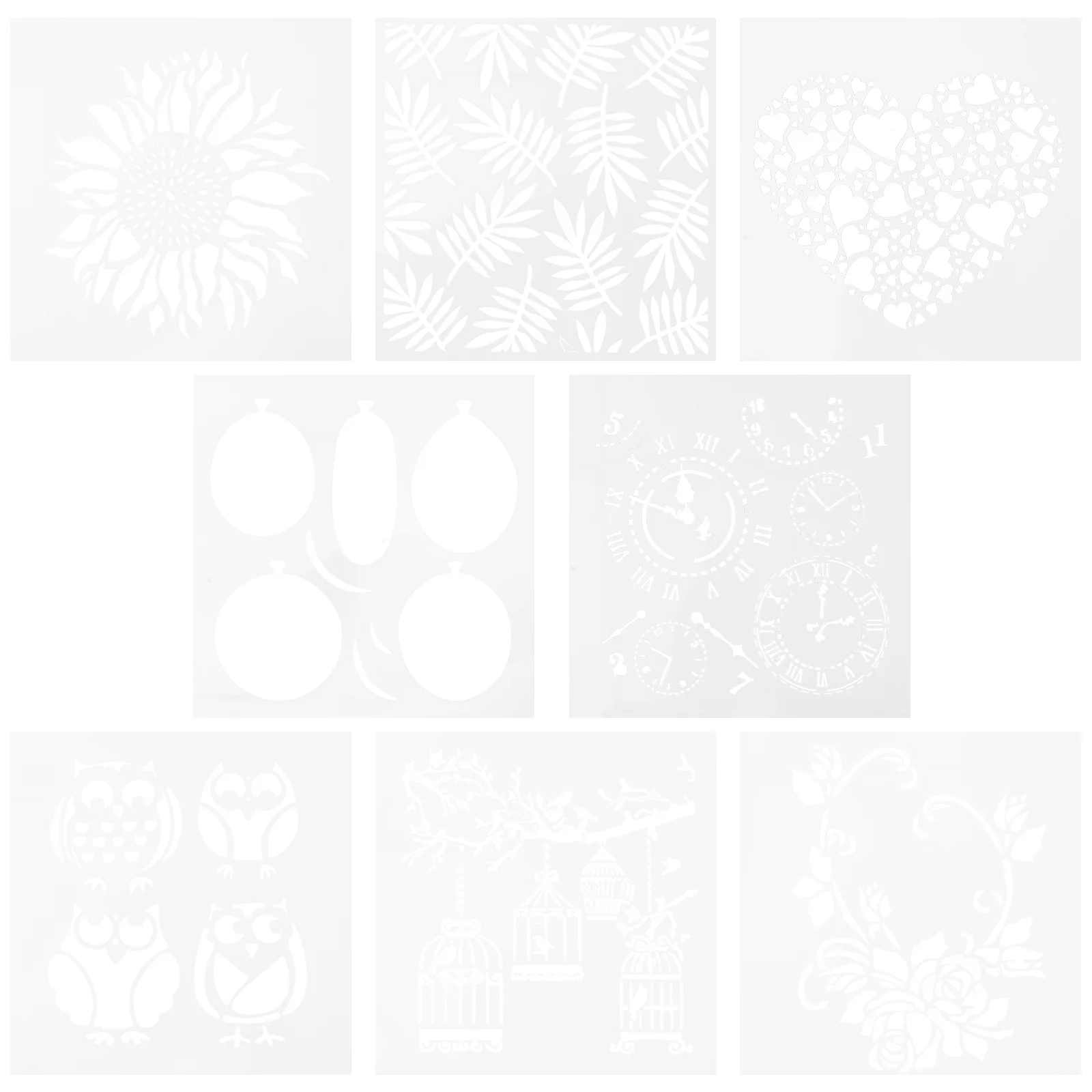 8 قطعة قوالب رسم للحيوانات الأليفة قابلة لإعادة الاستخدام مجموعة استنسل فنية يدوية قابلة للغسل لتلوين اللوحة فن الديكور السبورة