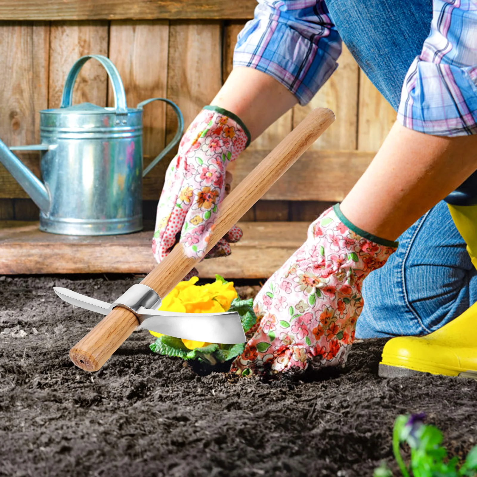 

Garden Hoe Stainless Steel Sturdy Hand Hoe For Weeding Flower Planting Vegetable Farming Outdoor Gardening Tool