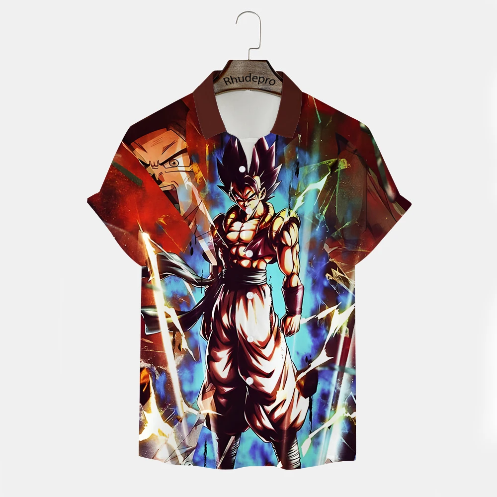 Trend Japanese Anime Men Gift New Shirt Clothing Men's Anime Clothes Hip Hop Goku Streetwear Tops Short Sleeve Harajuku Style