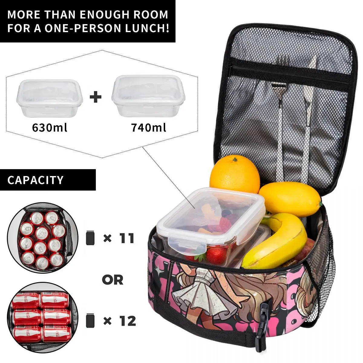 I Love Sabrina Groovy Birthday Lunch Bag Portable Lunch Box Men Travel Print Cooler Bag Cute Waterproof Thermal Lunch Bags