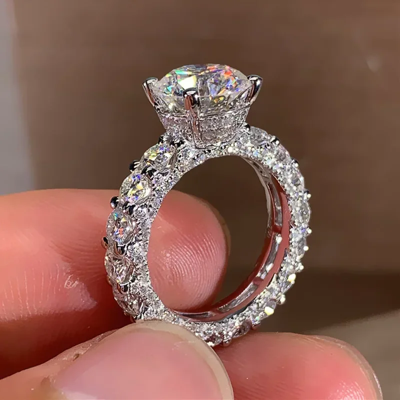 Carat Moissanite Bridal Wedding Ring for Women Crystal Twist Band Fancy Fashion Jewelry Accessory