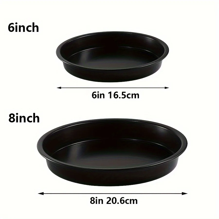 6/8/9/10inch Non-Stick Pizza Tray Round Carbon Steel Baking Tray with Pastry Brush Family Restaurant Pie Plate Oven Baking ZSY