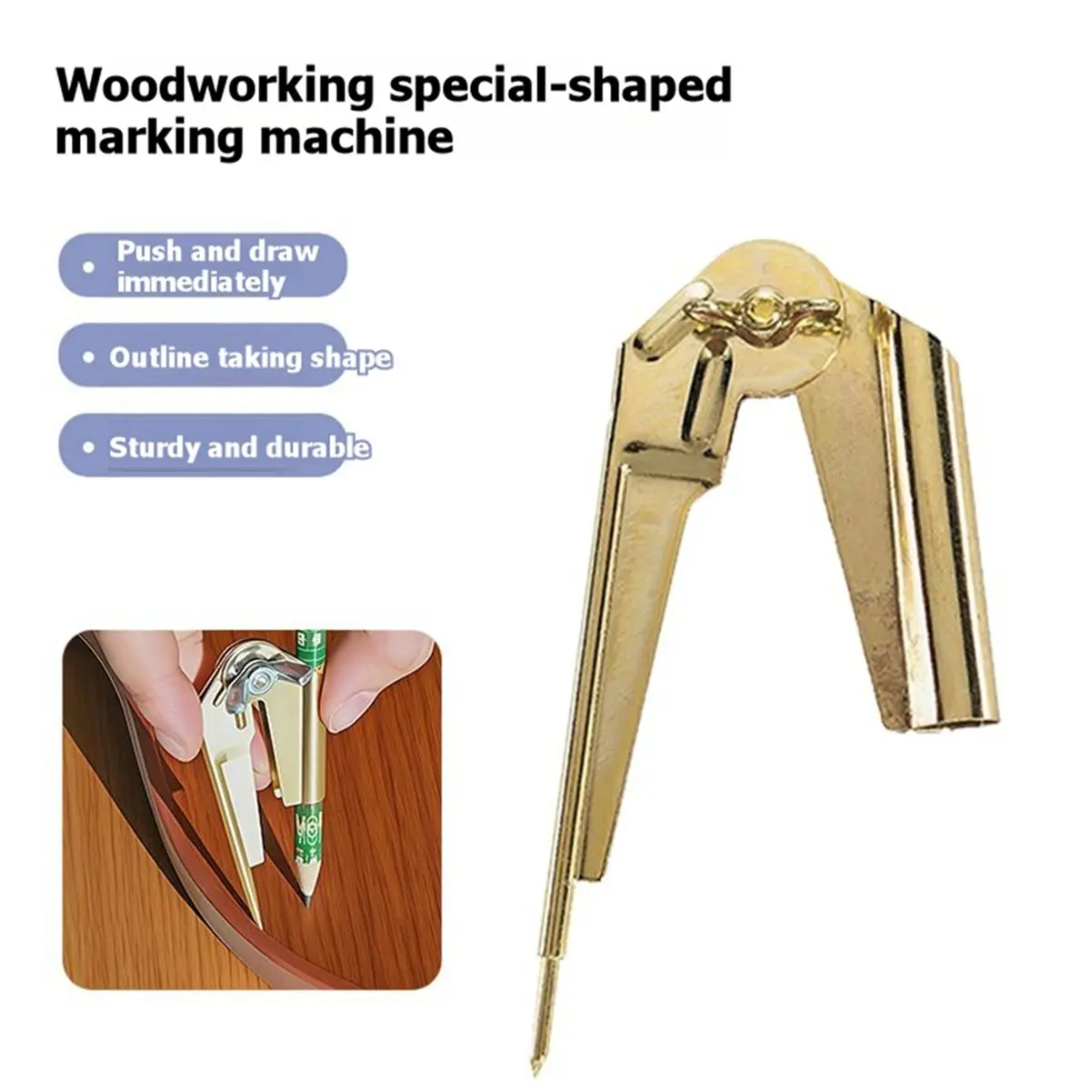 PROMOTION~ Adjustable Pencil Compass and Scriber, 3-Pack, Gold, Up to 8 Inches