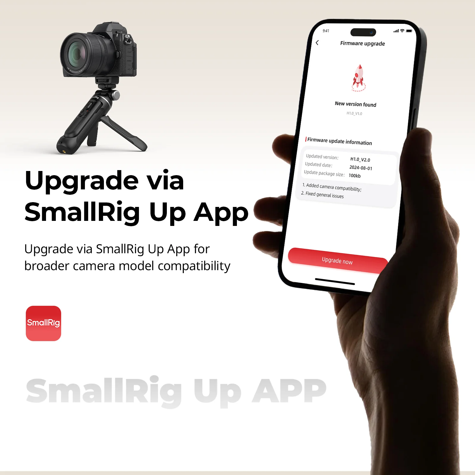 SmallRig SR-RG2 قبضة إطلاق نار لاسلكية متعددة الوظائف لسوني لنيكون لكانون 14.6 سنتيمتر تمديد حجم الحمل 1.5 كجم USB-C تهمة