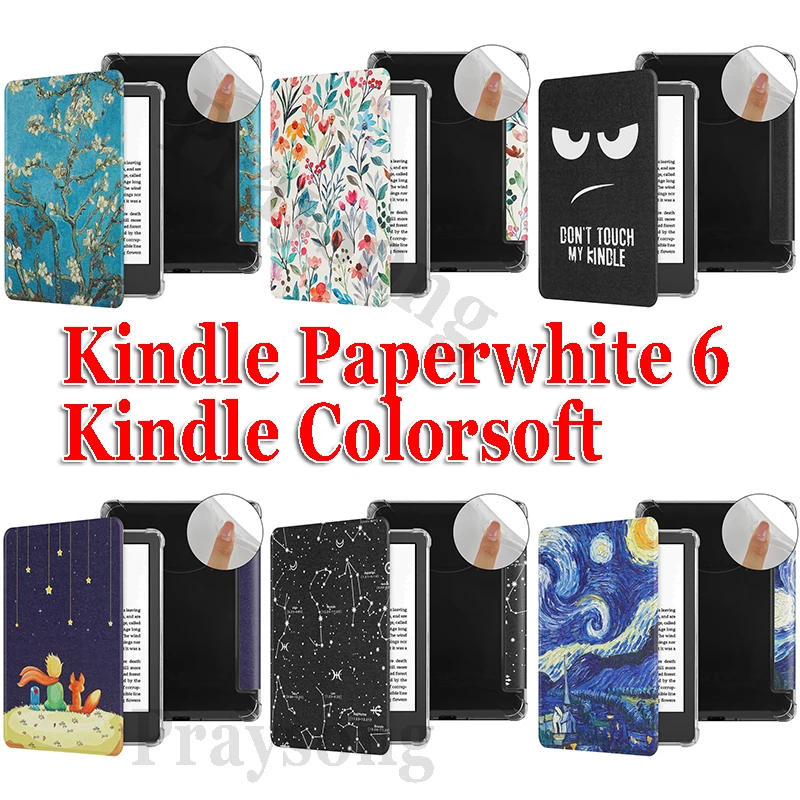 Painting Clear Cover for Kindle Paperwhite 6 12th 2024 Protection Case KPW6 Colorsoft 7 Inch Smart Sleeve Paperwhite 12th Funda