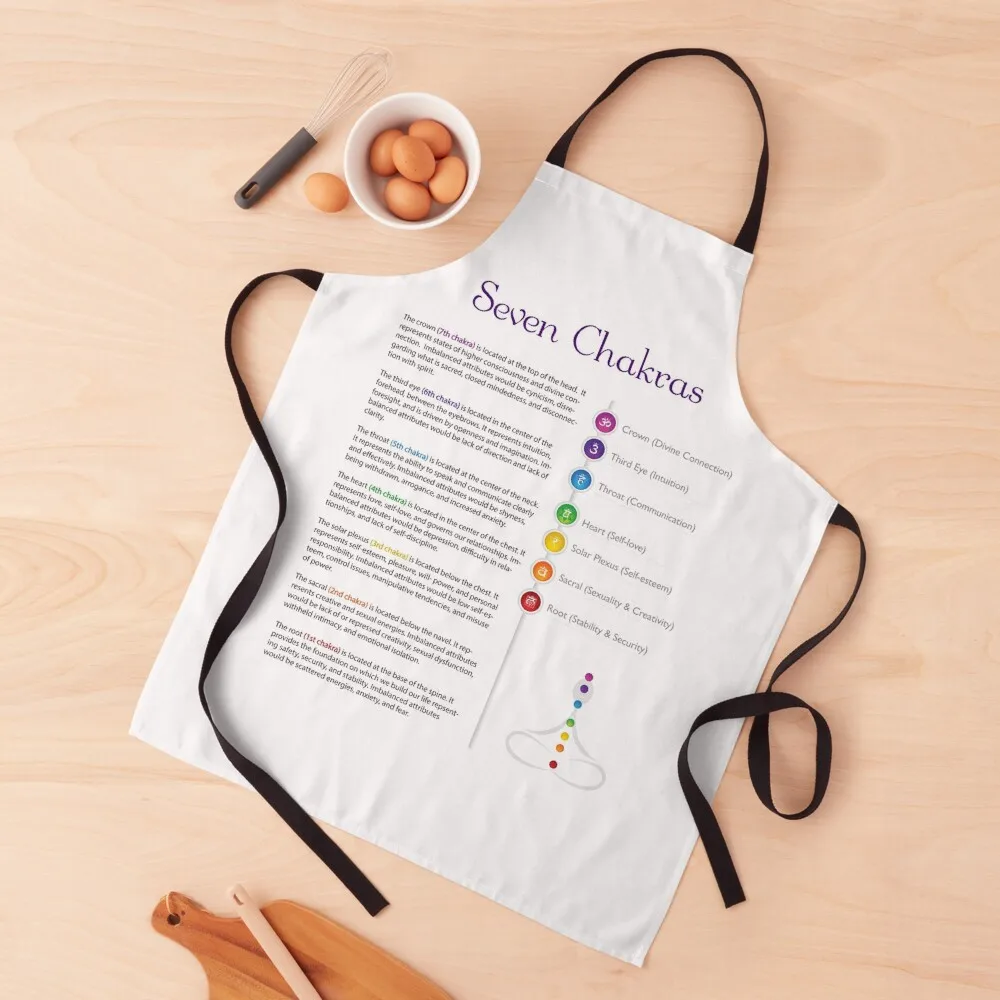 Seven Chakra Centers Poster Apron custom women's kitchen Korean kitchen gadgets Apron