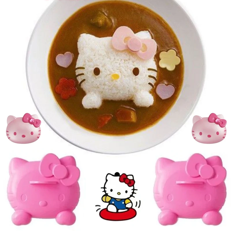 Kawaii Pink Hello Kitty forma do ciasta kreskówka słodkie narzędzia do pieczenia Harajuku kreskówka forma do kanapek kulka ryżu prezent