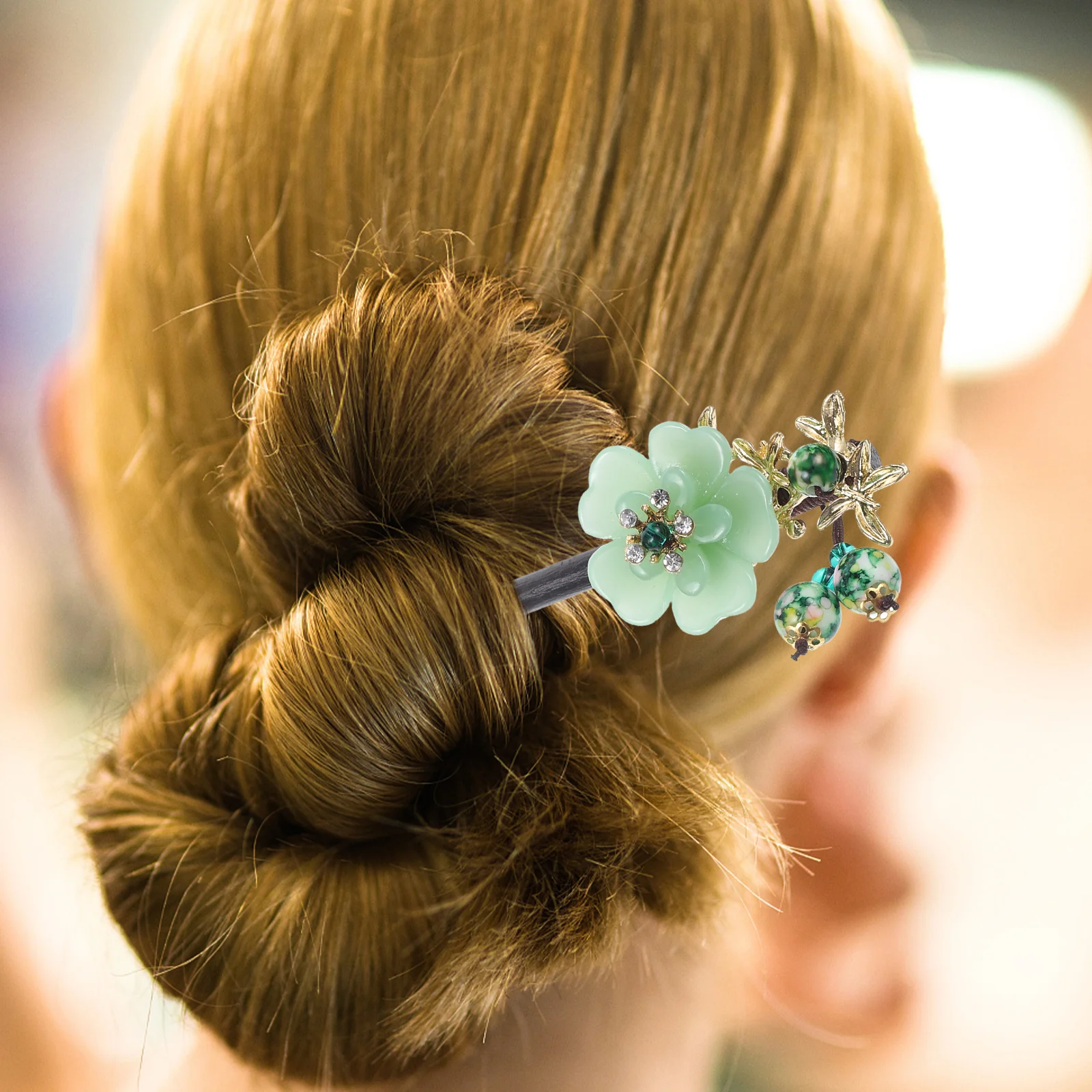 

Retro Hair Stick Agate Bun Maker Clips Long Hairpin Chinese Style Vintage Durable Lightweight Non Snagging Hair Accessories