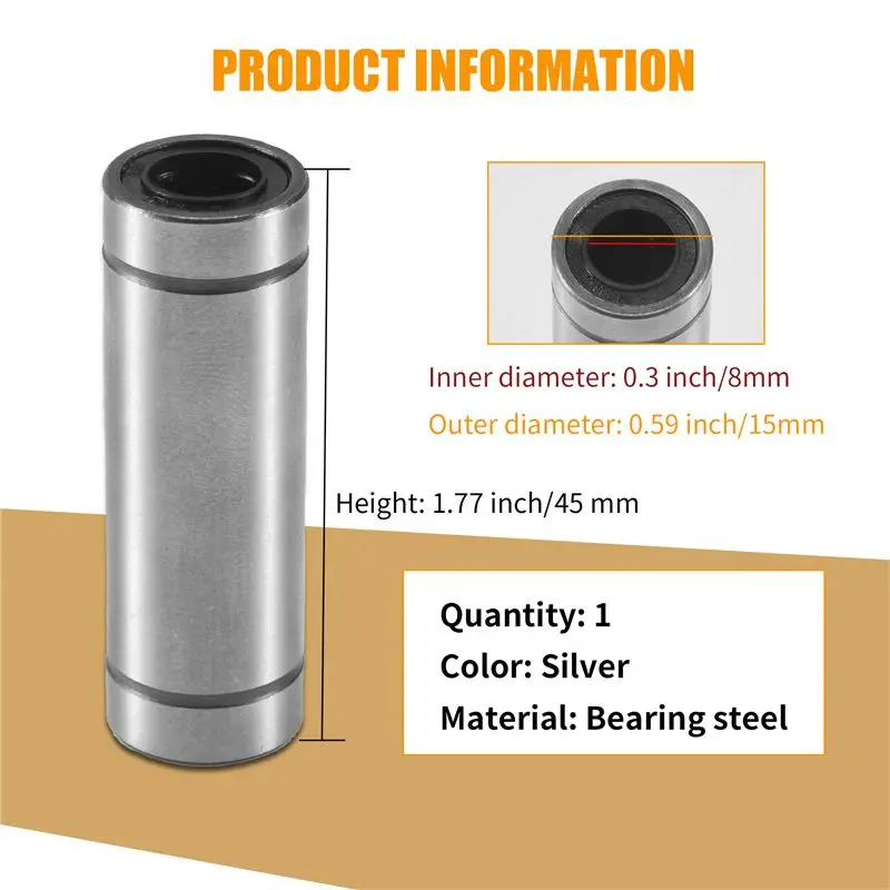 A76I-LM8LUU جلبة محمل كروي خطي 8 مم